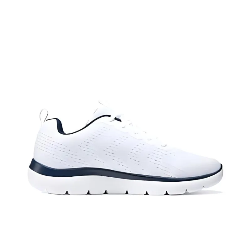 Skechers Lightweight Low-Top Casual Running Shoes Men's White Blue-1