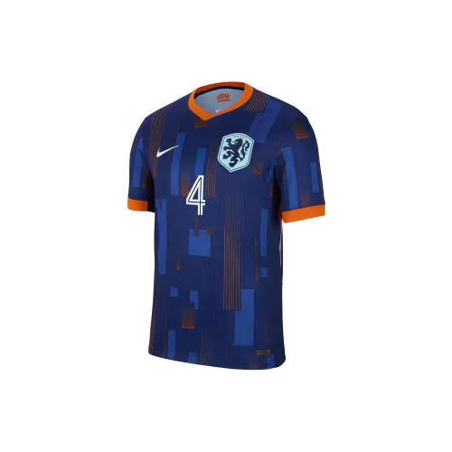 Nike Virgil Van Dijk Netherlands National Team 2024 Stadium Away Soccer Jerseys Men's Blue