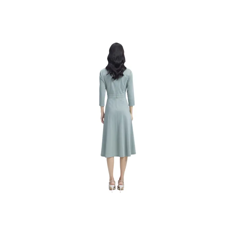 BBLLUUEE Long Sleeved Dress Women's Avocado Green-1