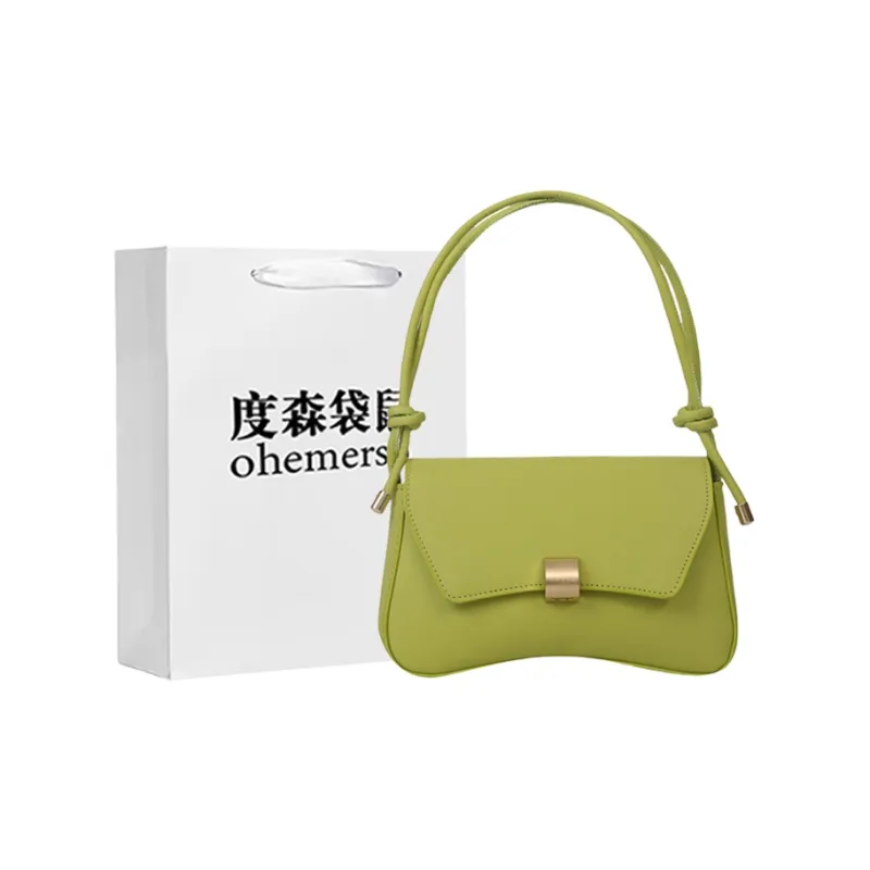 Dusen Kangaroo PU Shoulder Bag Women's Black/White/Green/Khaki/Brown-6