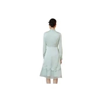 BBLLUUEE Long Sleeved Dress Women's Jade Green