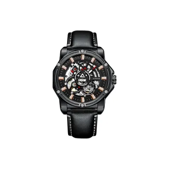 PEAK Automatic Mechanical Movement Leather Watch Bands Watch Men's Watches Cut-Out Dial