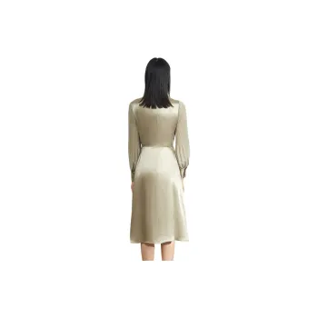 BBLLUUEE Long Sleeved Dress Women's Jade Green