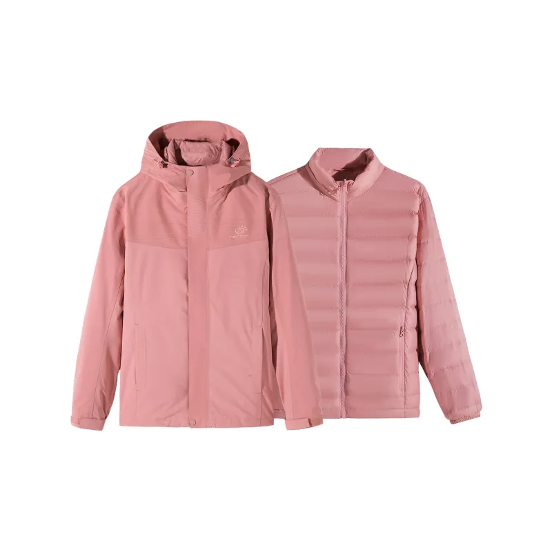 Tectop Waterproof And Windproof To Keep Warm Windbreaker Jacket Women's Coral Pink-2