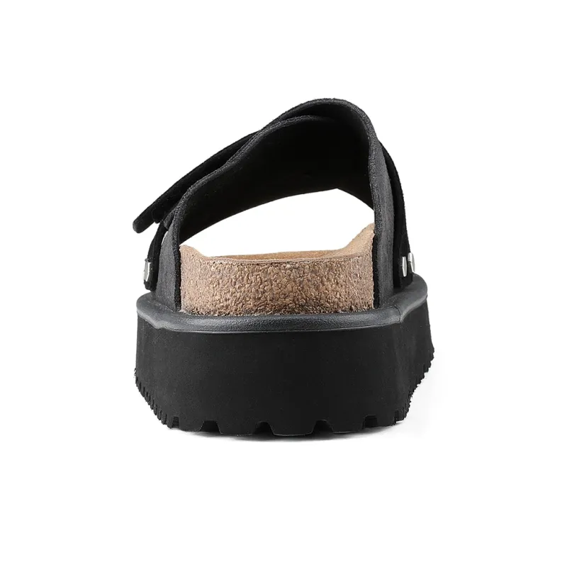HANQIAORIJI Broken Cocoon Series EVA Slip Resistant Abrasion Resistant Slide Slippers Unisex Black-6