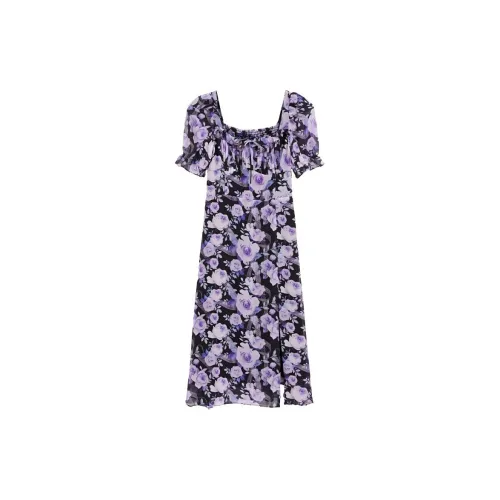 Bebe Short-Sleeved Dresses Women's Black/Purple