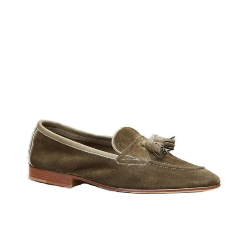 Edward Green Portland Casual Shoes Men's Army Green-1