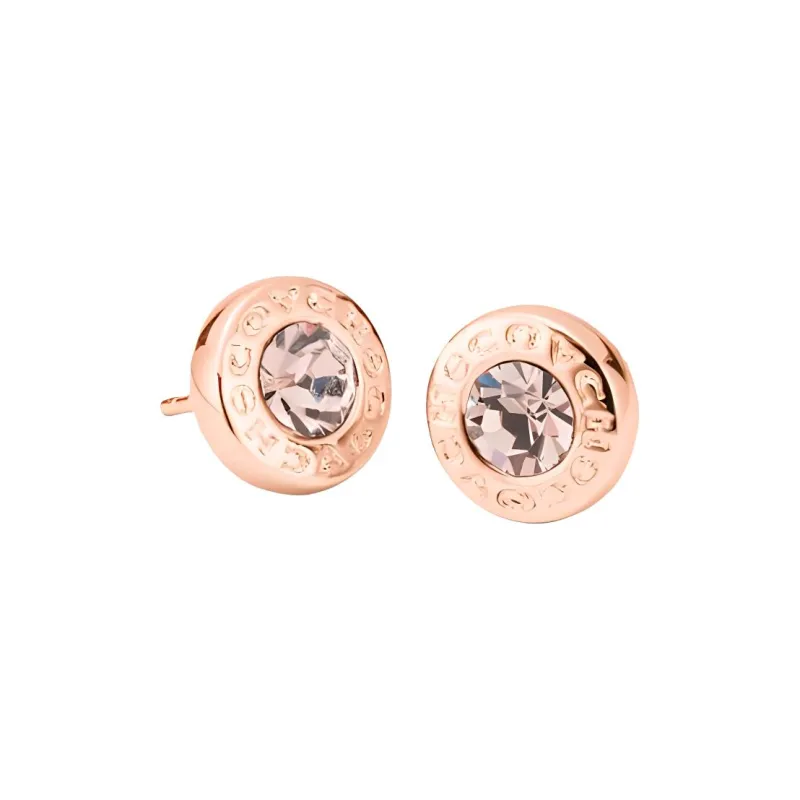 COACH Gold Plated Stud Earrings Women's Rose Gold-1