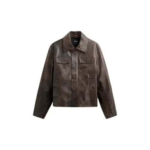 ZARA Jackets Men Brown