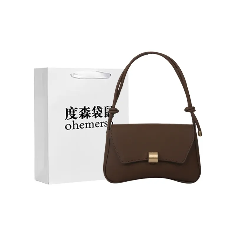 Dusen Kangaroo PU Shoulder Bag Women's Black/White/Green/Khaki/Brown-12