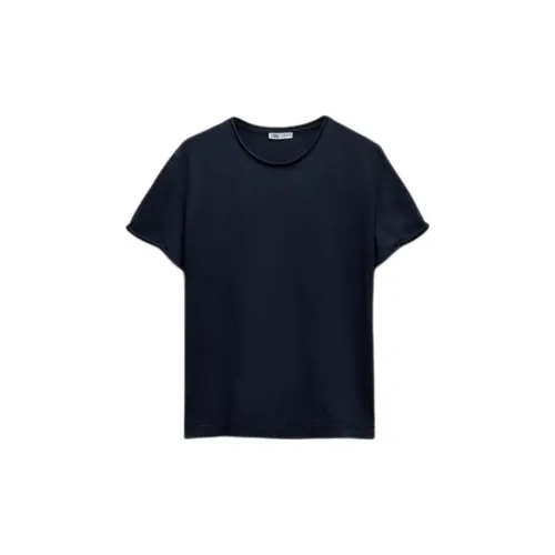 ZARA T-Shirts Women's Navy Blue