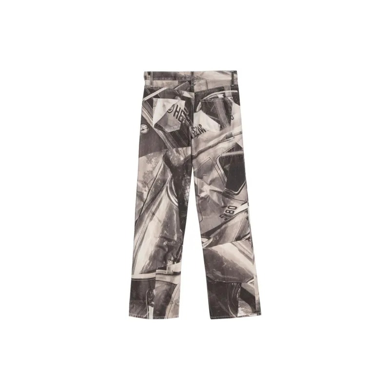 Helmut Lang Car print Mid rise Straight leg Jeans-1