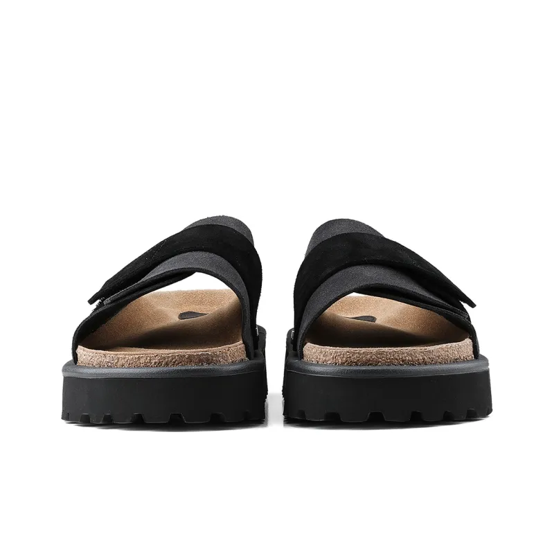 HANQIAORIJI Broken Cocoon Series EVA Slip Resistant Abrasion Resistant Slide Slippers Unisex Black-4