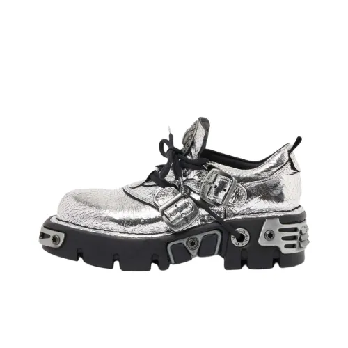 New Rock X Paco Rabanne Casual Shoes Unisex Low-Top Silver