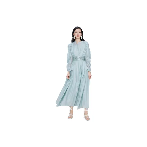 BBLLUUEE Long-Sleeved Dresses Women's Light Aqua