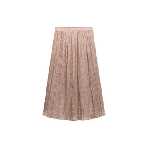 ZARA Casual Long Skirts Women's Pink