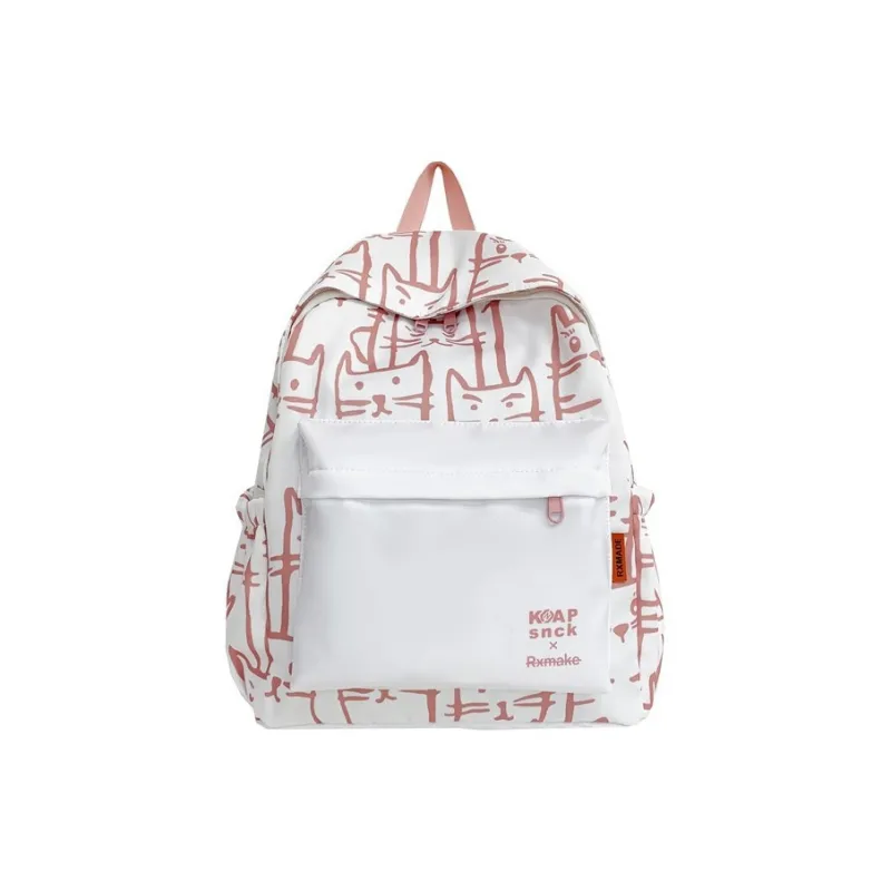 GEERDUN Composite Fabric Backpack Unisex Black/Pink-2