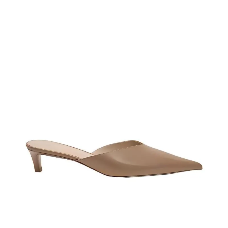 12 STOREEZ Pointed toe 40mm Leather Mules Women's-1