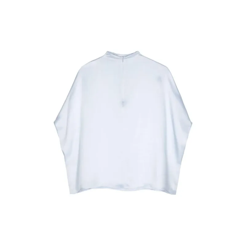 LAPOINTE Cape-design Satin Blouse-1