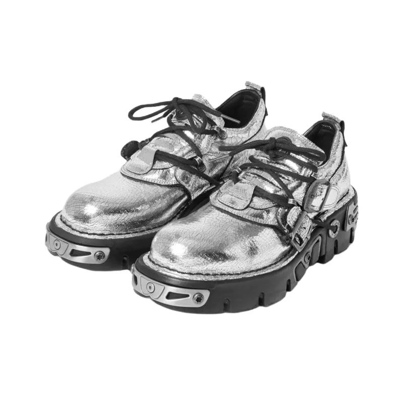 NEW ROCK x Paco Rabanne Low-Top Casual Shoes Unisex Silver-2