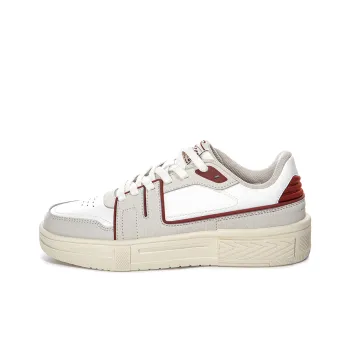 Erke Skateboard Shoes Women's Low Top White Gray Red