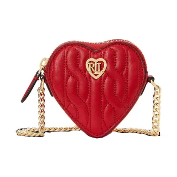 Ralph Lauren Leather Shoulder Bag Crossbody Bag Women's Red