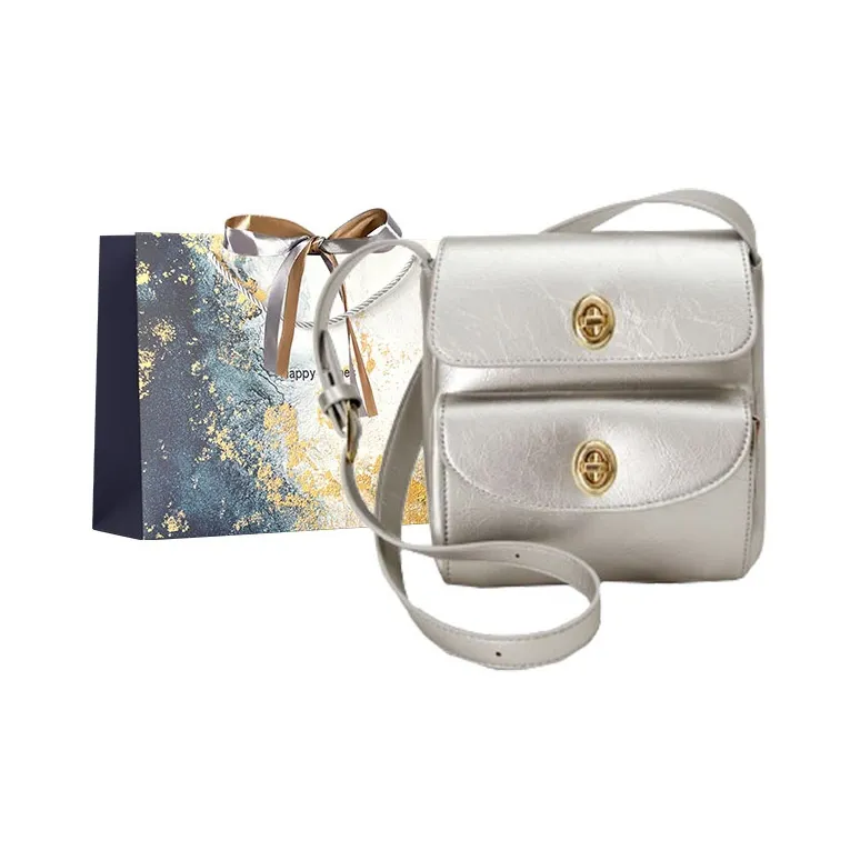 Iman's House PU Shoulder Bag Men's Silver/Burgundy/Ecru/Black-0