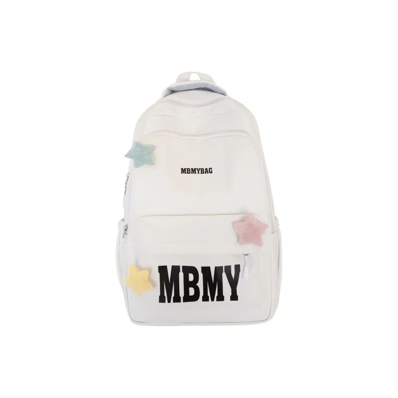 KAMLUI Nylon Backpack Backpack Student Backpack Regular Unisex White/Black/Yellow/Pink/Green-0
