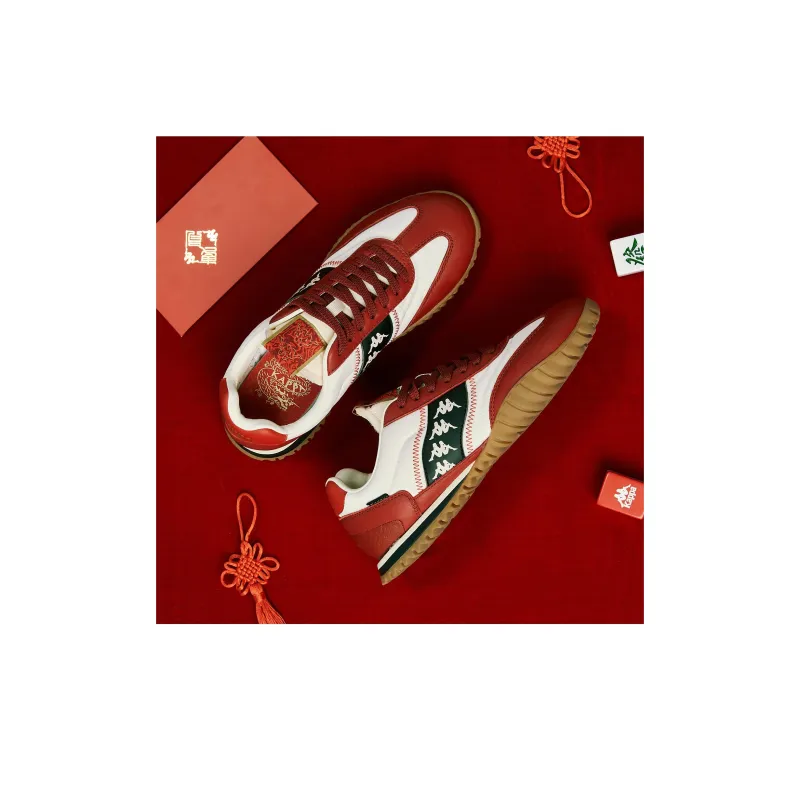 Kappa Cushioning Wear-Resistant Low-Top Casual Running Shoes Unisex Red-6
