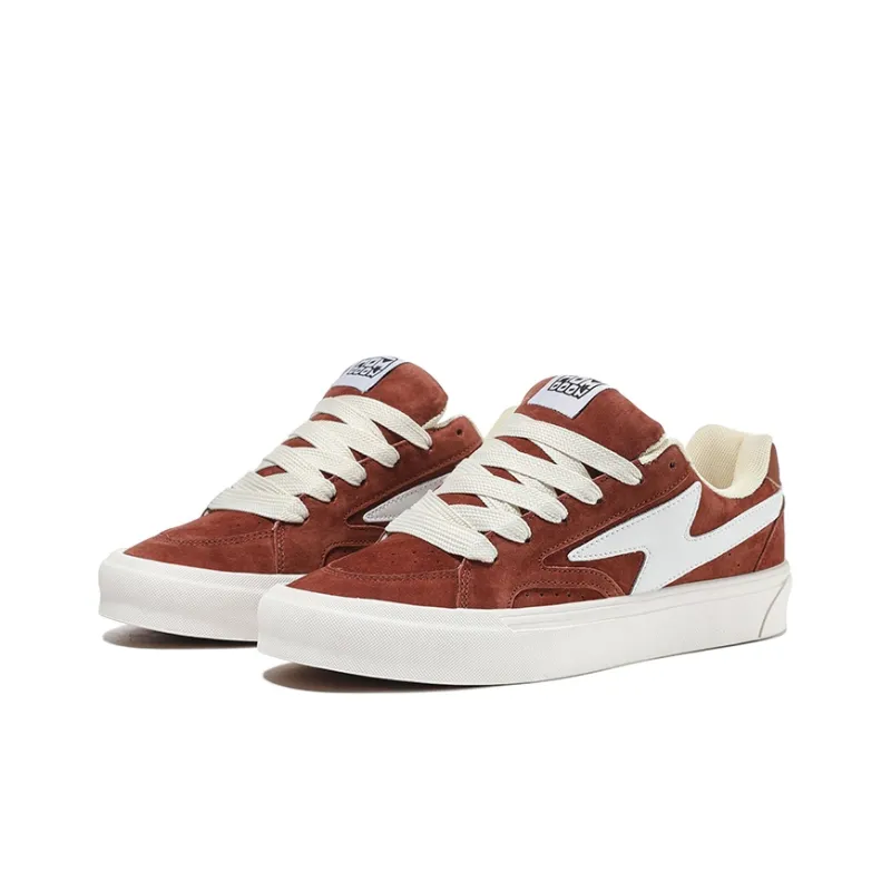 HOMDOON Skateboard Shoes Anti Slip Wear Resistant Low Top Skateboard Shoes Unisex Chocolate Brown-2