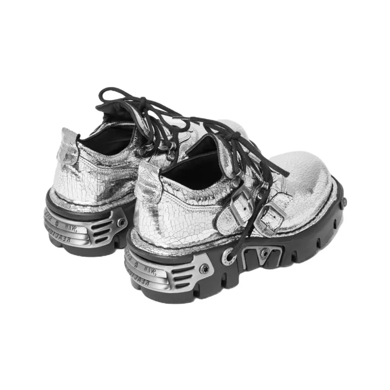 NEW ROCK x Paco Rabanne Low-Top Casual Shoes Unisex Silver-3