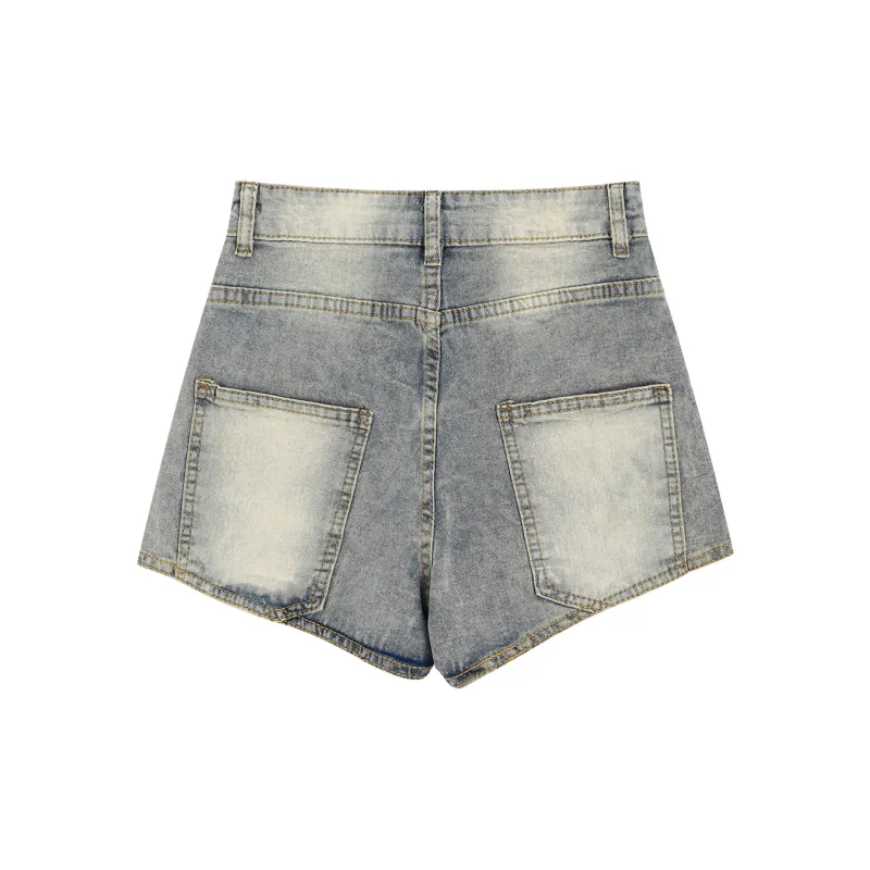 Garbege Denim Shorts Women's Blue-1