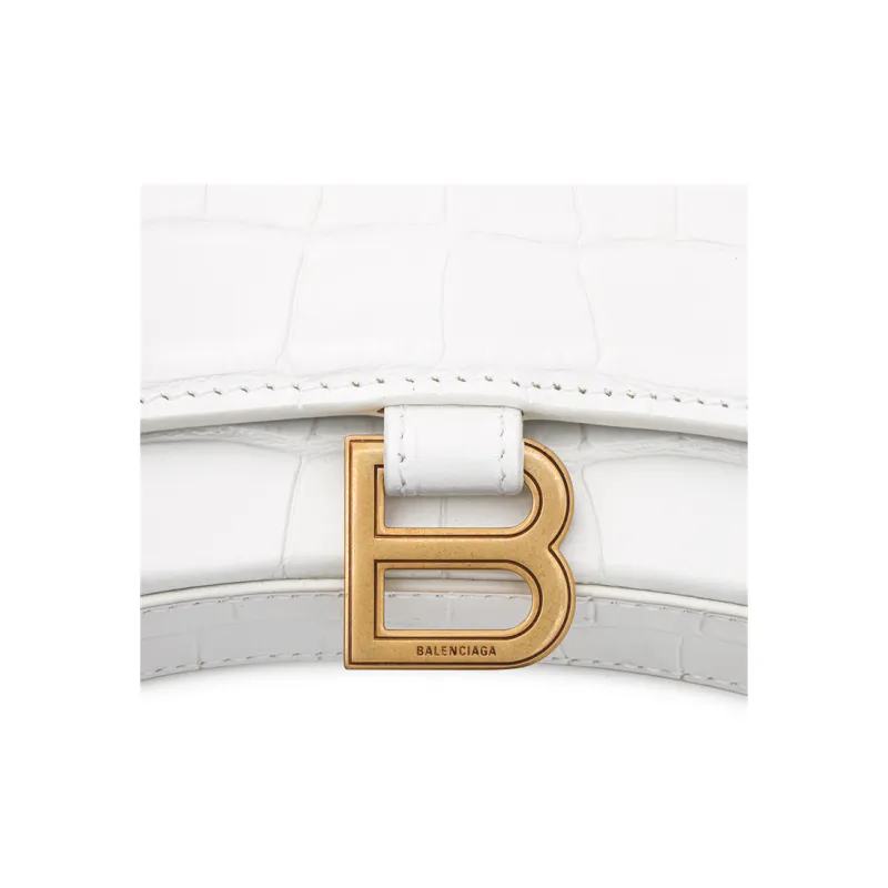 Balenciaga Leather Hourglass Bag Crossbody Bag Shoulder Bag Women's White-8