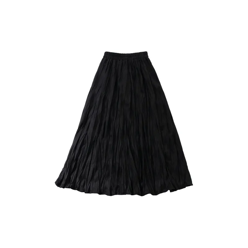 SOON FLOWER Casual Long Skirts Women's Black-1