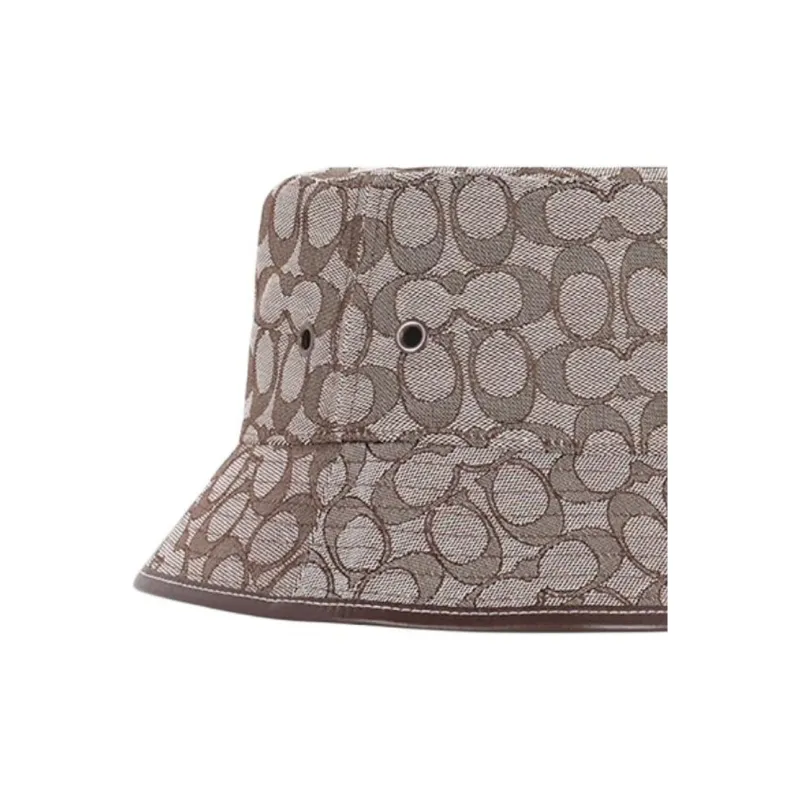 COACH Cotton Bucket Hats Men's Light Gray-2