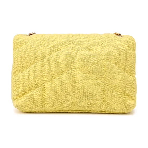 SAINT LAURENT Puffer Toy Bag Mini Women's Lemon Pie Yellow-8