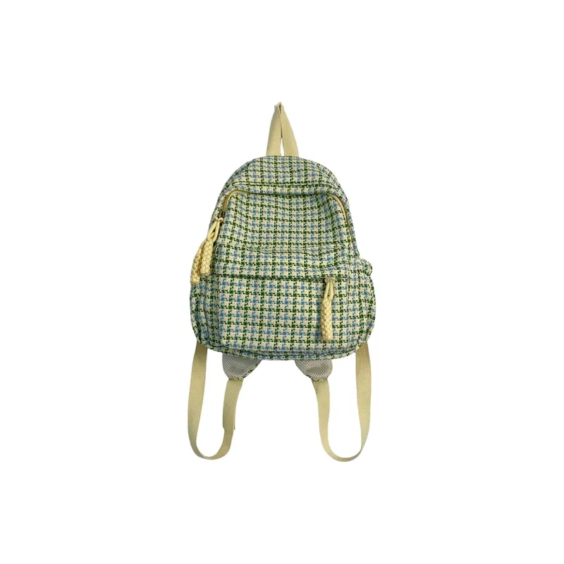 GEERDUN Cotton Fabric Backpack Women's Light Yellow/Light Green/Green/Pink-2