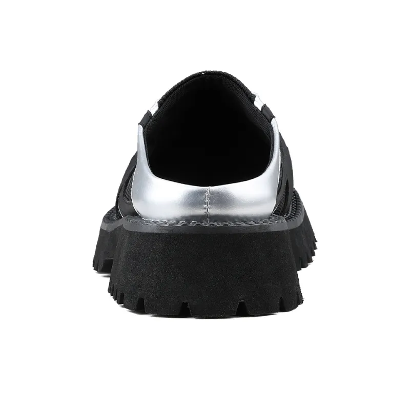 HANQIAORIJI Abrasion Resistant Slip Resistant Wrap toe Slippers Men's Black-5