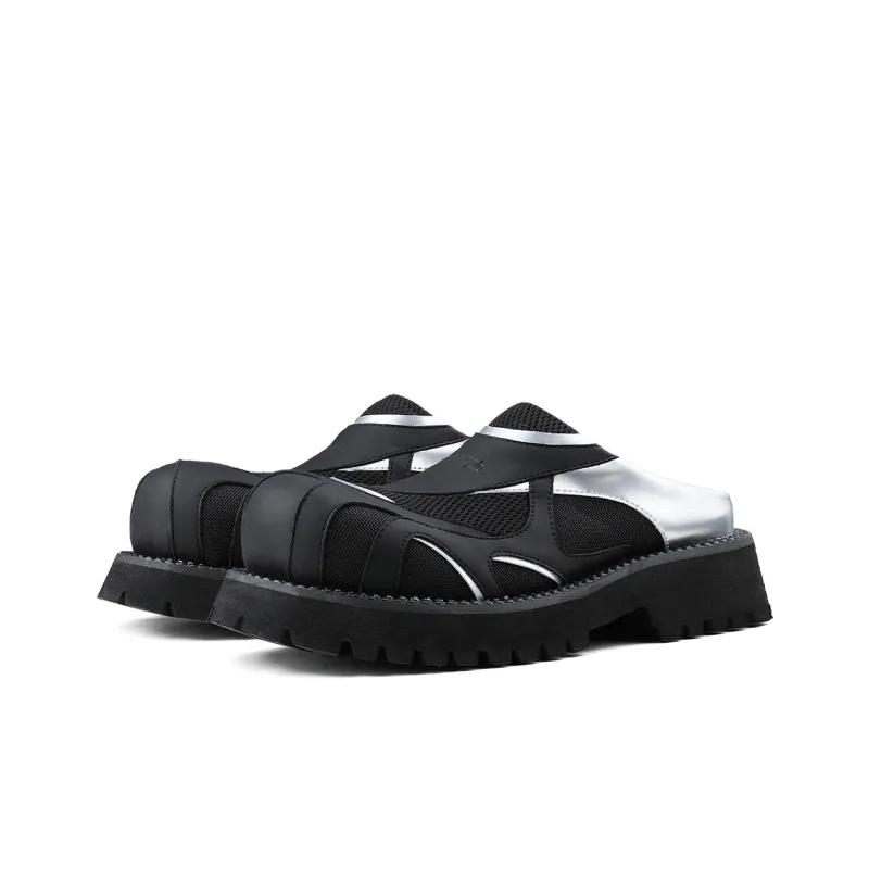 HANQIAORIJI Abrasion Resistant Slip Resistant Wrap toe Slippers Men's Black-3