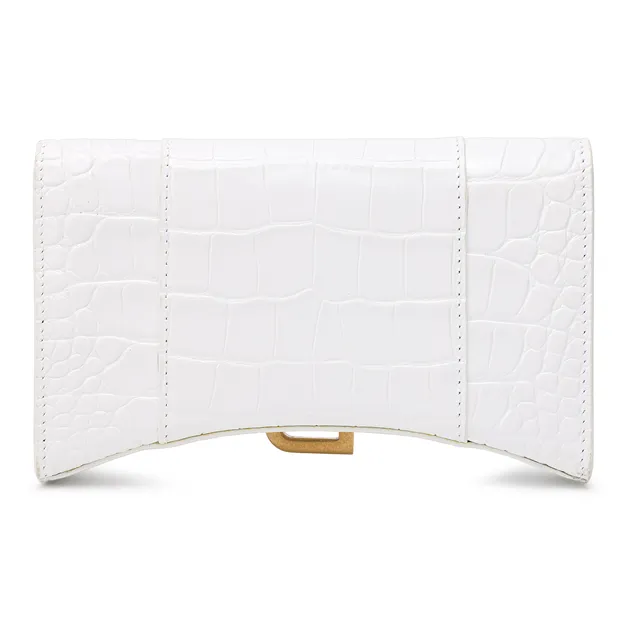 Balenciaga Leather Hourglass Bag Crossbody Bag Shoulder Bag Women's White-4