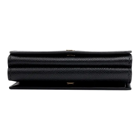 Burberry Leather Wallet Mini Women's Black-4