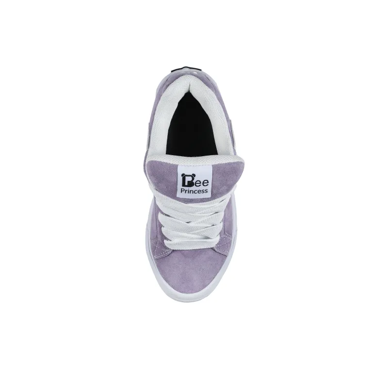Princess Bee Anti Slip Wear Resistant Low Top Skateboard Shoes Women's Lilac-3