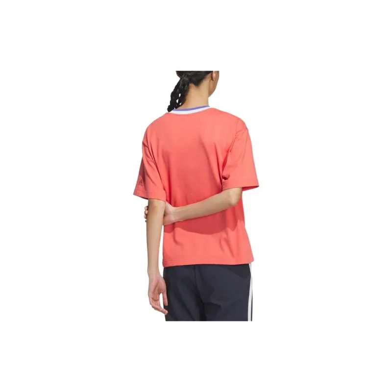 Adidas T Shirt Women's Orange Red-2