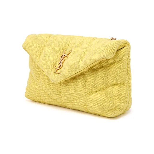 SAINT LAURENT Puffer Toy Bag Mini Women's Lemon Pie Yellow-4