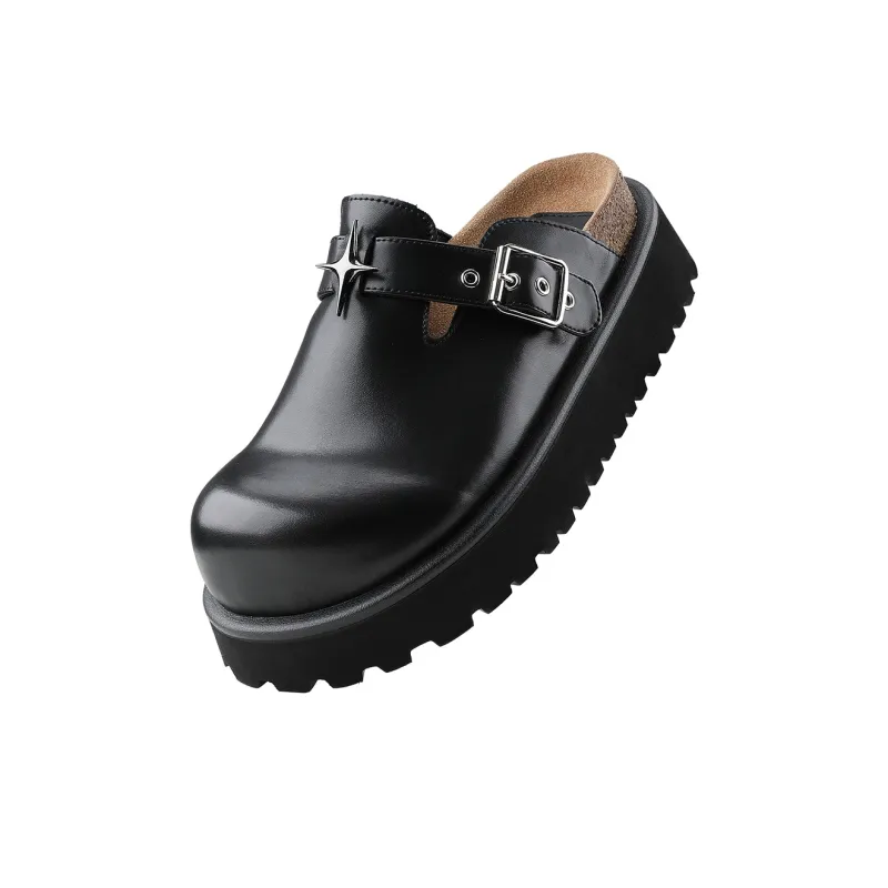 HANQIAORIJI Broken Cocoon Series EVA Abrasion Resistant Wrap toe Slippers Unisex Black-1