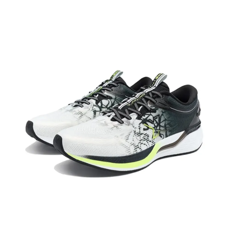 China Post x XTEP Cushioning Low Top Running Shoes Men's White Black Green-2