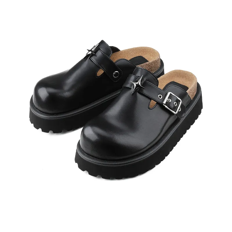 HANQIAORIJI Broken Cocoon Series EVA Abrasion Resistant Wrap toe Slippers Unisex Black-5