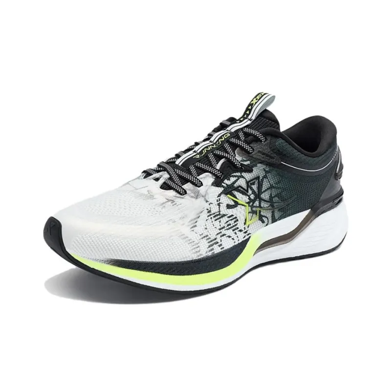 China Post x XTEP Cushioning Low Top Running Shoes Men's White Black Green-1