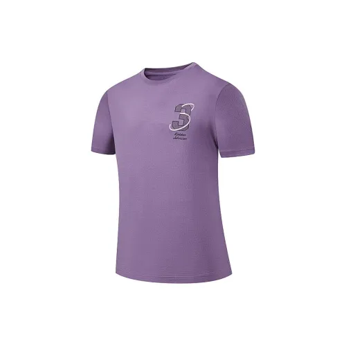 QIAODAN T-Shirts Men Mountain Knot Purple