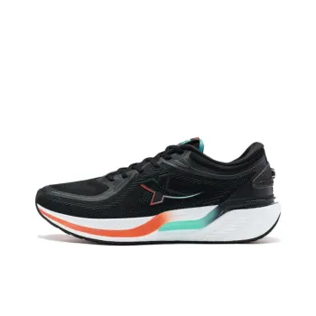 China Post x XTEP Cushioning Low-Top Running Shoes Men's Black Orange Blue